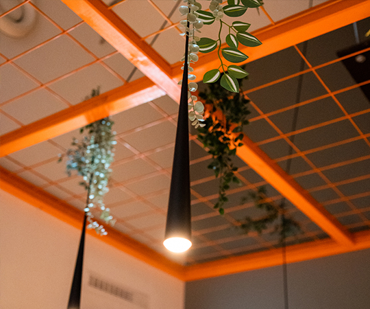 omr podstars greenroom interior and studio ambiente lights