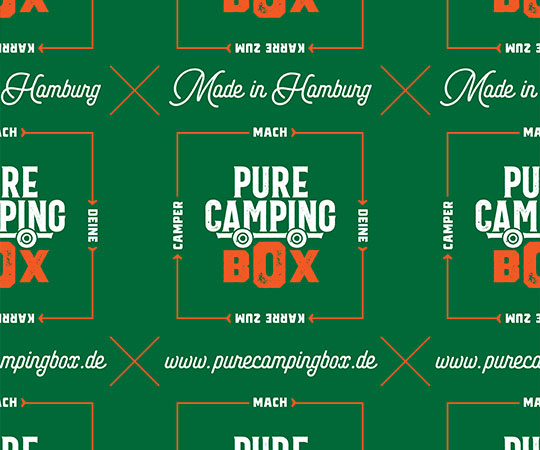 purecampingbox logo design entwurf grün regenholz
